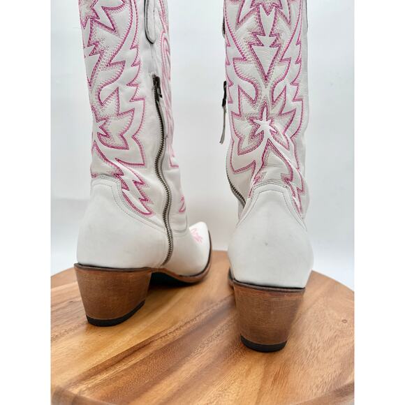 LANE SMOKESHOW White and Pink Snip Toe Cowgirl Western Boot Women's 11 - Picture 6 of 10